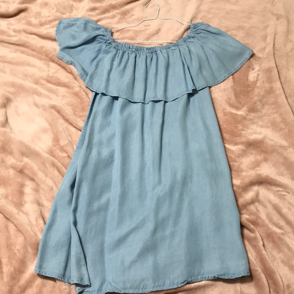 Off-the-Shoulder Denim Dress
